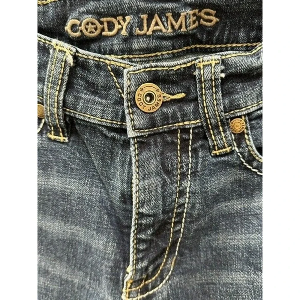 Cody James Men's Bootcut Jeans 30x34 Medium Wash Western Pocket Stitching Cowboy
